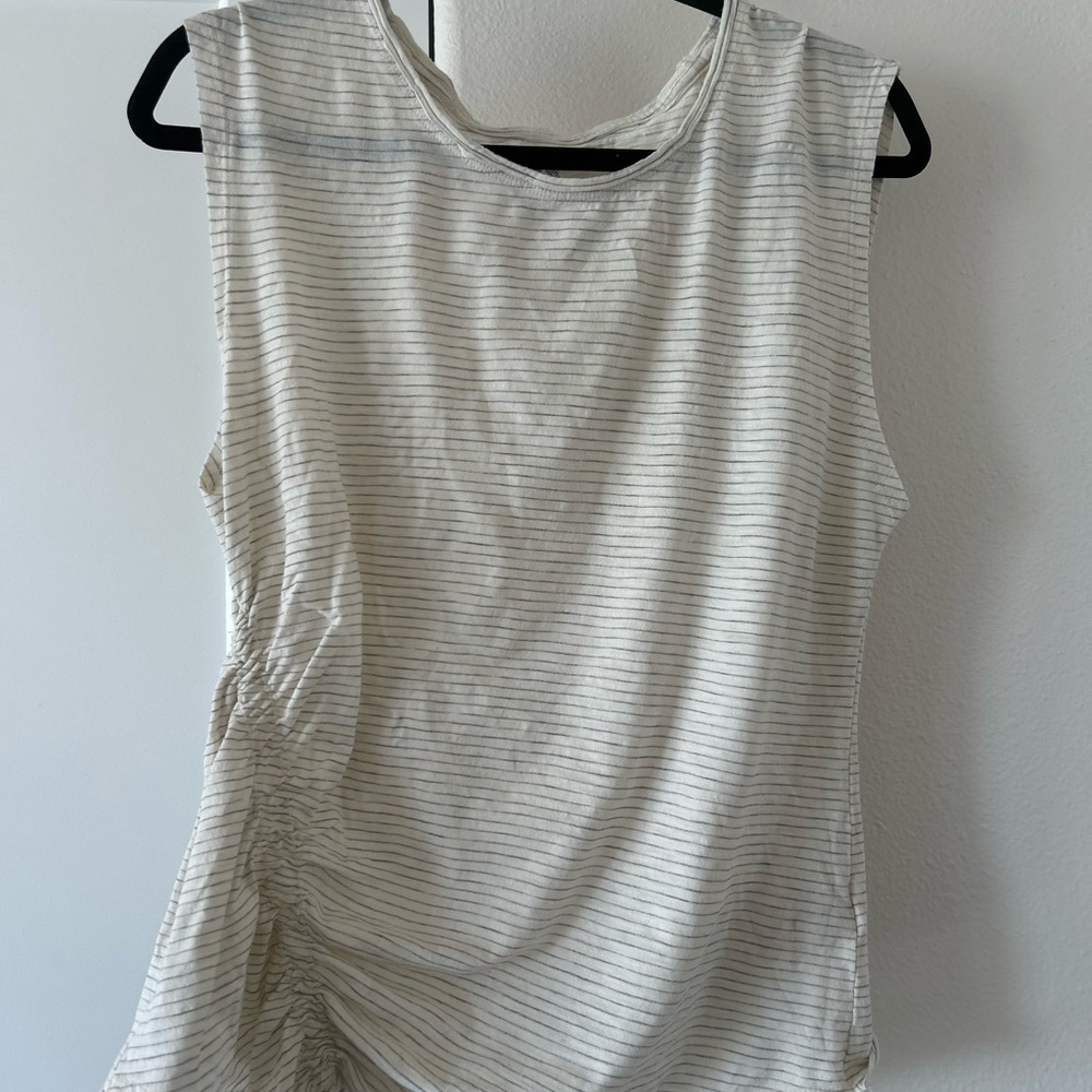 Pilcro Ivory and Gray Sleeveless Top